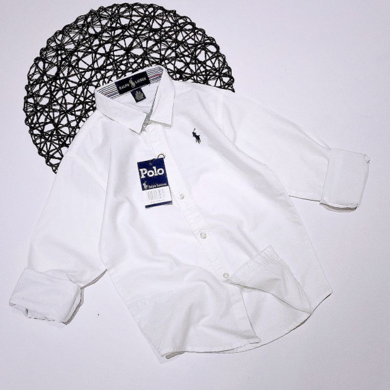 Áo sơ mi màu trơn bé trai tay dài A024