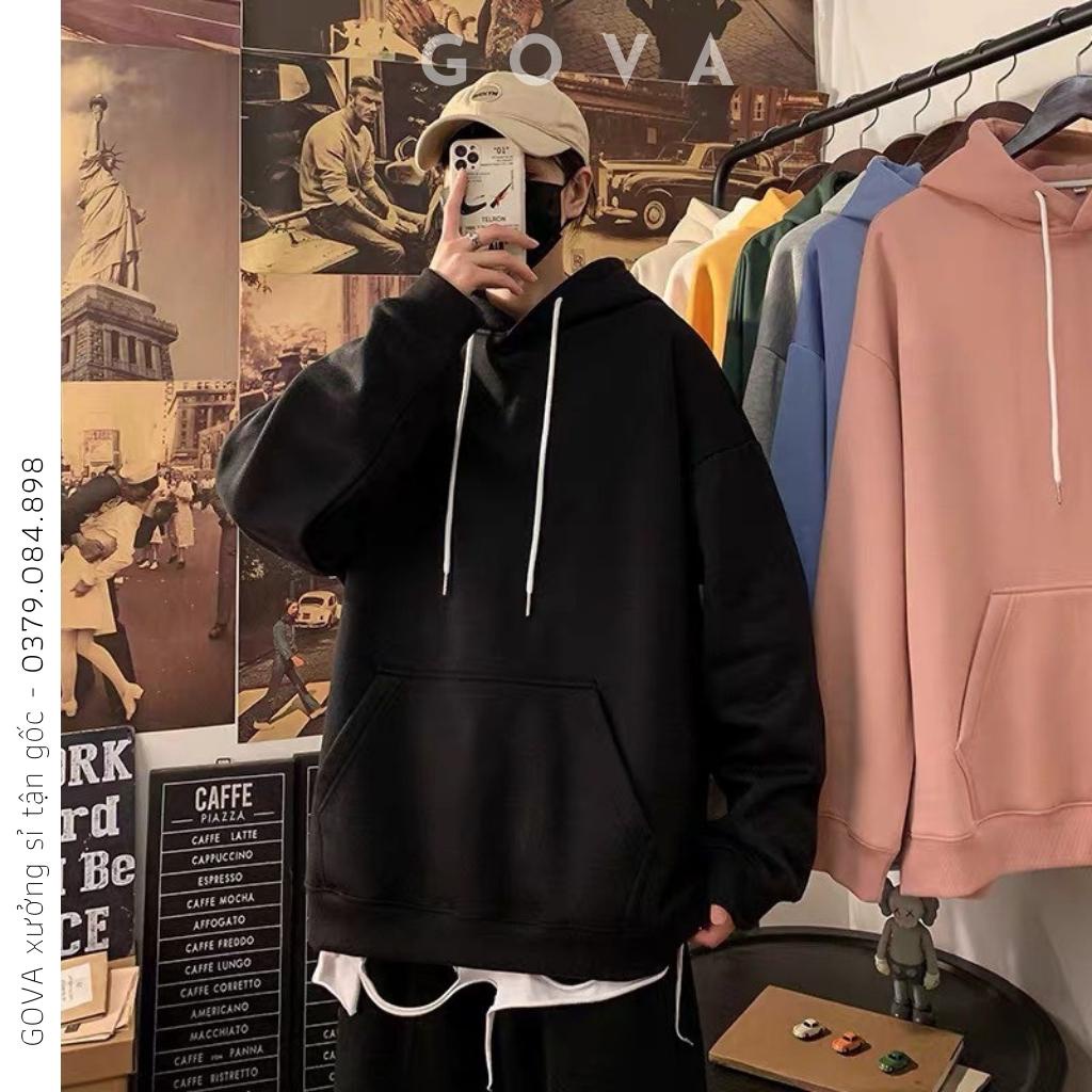 Áo Hoodie Trơn BASIC 2022 Chất NỈ Ngoại PE Form Rộng Nam Nữ GOVA Mẫu Hot vừa về XƯỞNG SỈ GOVA