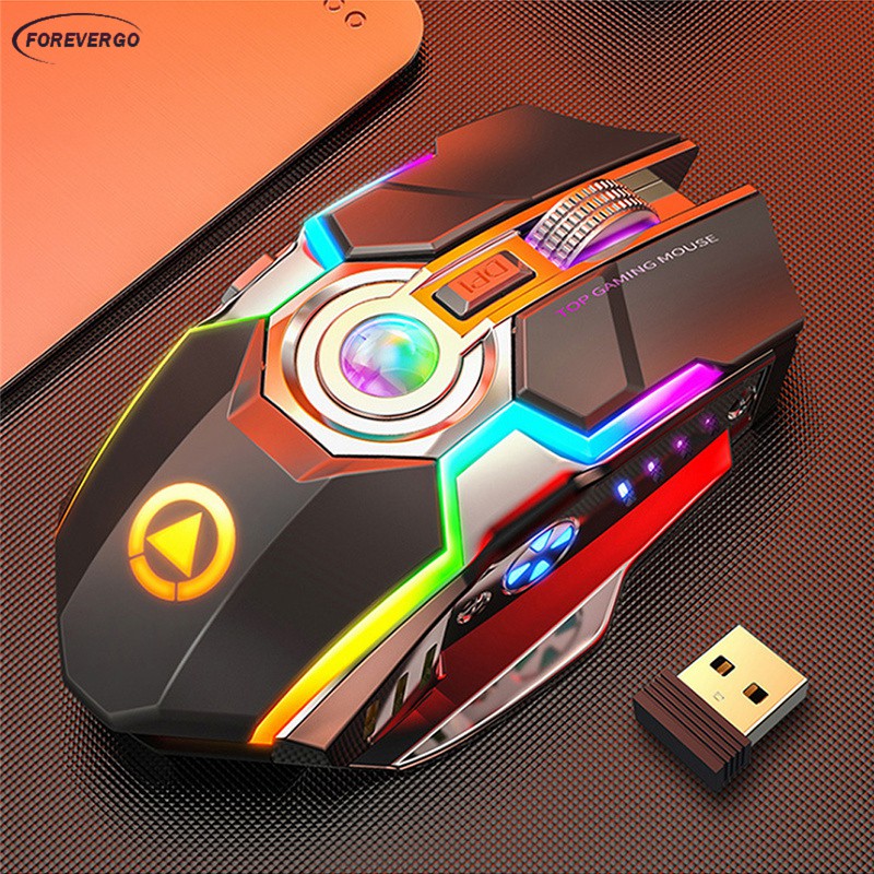 Chuột Quang Chơi Game Không Dây 7 Nút Có Đèn Led Rgb Usb 2.4g Cho Laptop / Máy Tính