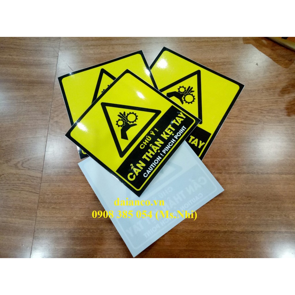[HCM] KHUYẾN MÃI Combo 3 tấm decal dán nội dung cần thận kẹt tay''- KT 20x20cm- Hình thật, hàng sẵn