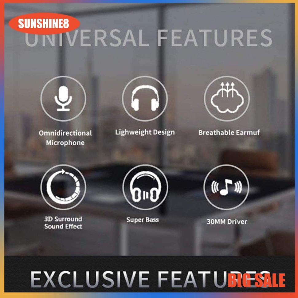 【SUN】USB Headset With Mic Multi-Key Control 3.5mm Call Center Corded Headphones