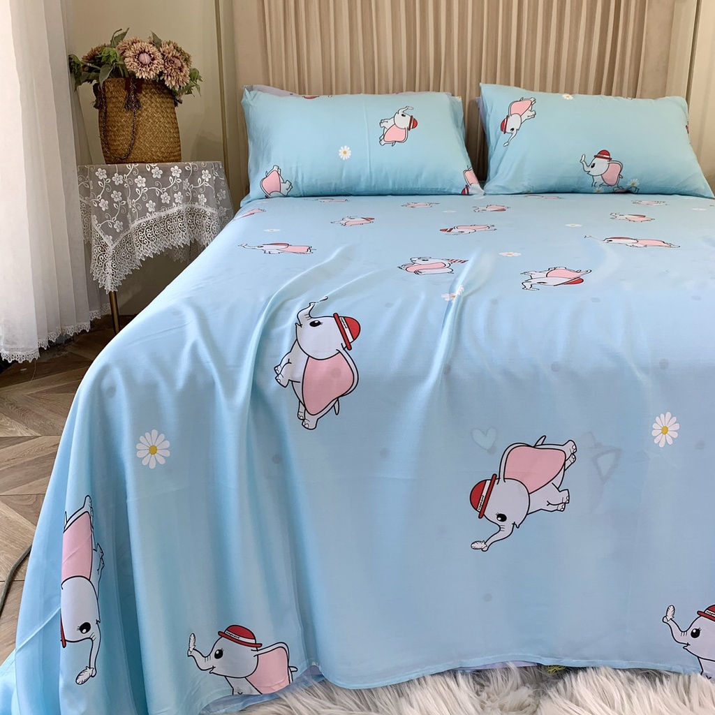 Bộ ga gối lụa tencel 60s hoa tiết sang trọng lịch sự nhập khẩu cao cấp, ga giường lụa mát lạnh - nhiều mẫu lựa chọn