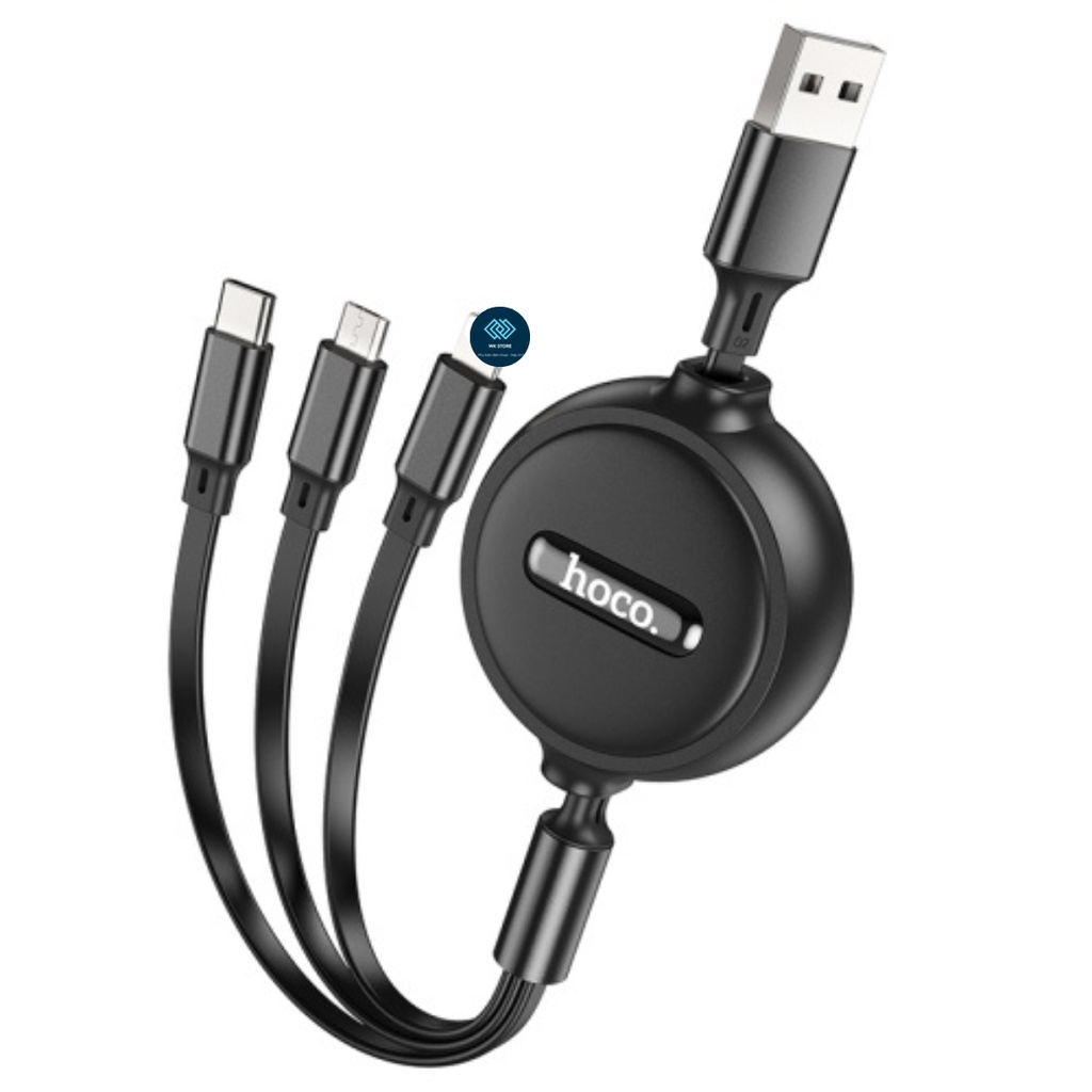 Cáp Sạc HOCO X75 3in1 gồm 3 Cổng: micro usb - Type C - iP - Chính hãng