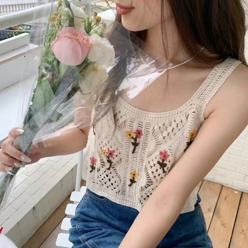 Áo Crop Top Đan Len Y2K Không Tay Hở Lưng Gợi Cảm Thời Trang Cho Nữ