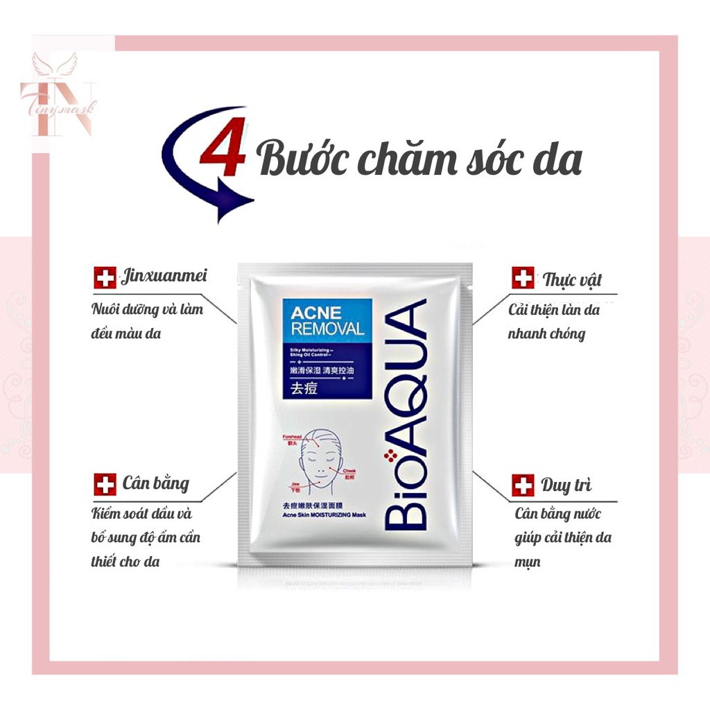 Mặt Nạ Pure Skin Ngăn Ngừa Mụn Chính Hãng Bioaqua - Dành Cho Da Mụn