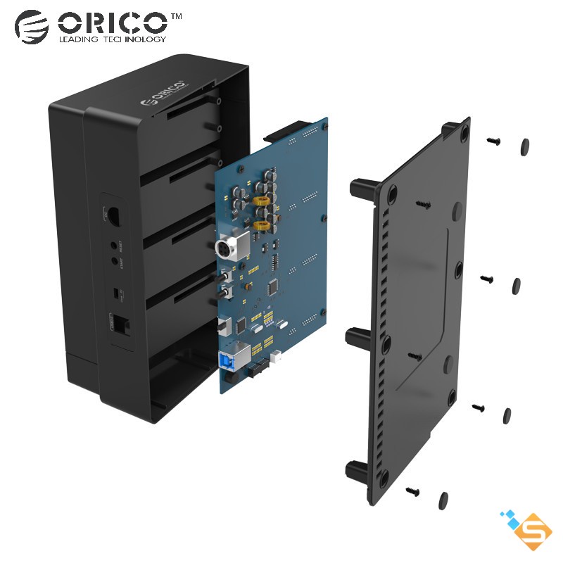 Đế Đựng Ổ Cứng (Docking) 4 khe cắm: 3.5&quot; và 2.5&quot; SATA 3 USB 3.0 ORICO 6648US3-C - Bảo Hành Chính Hãng 1 Năm