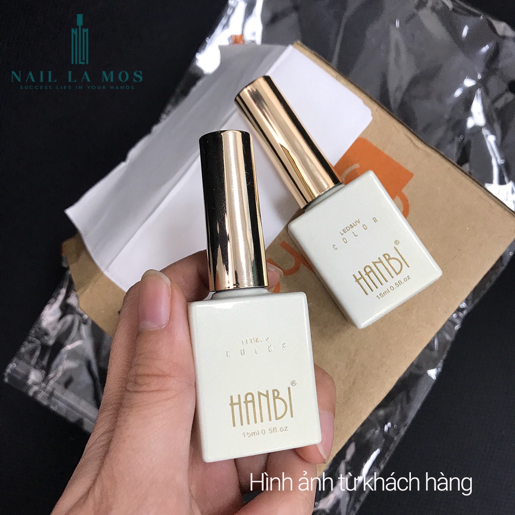 Sơn gel ánh ngọc trai Hanbi chính hãng - Sơn móng tay nhũ ánh trai 6 màu lấp lánh rất đẹp (15ml, lẻ chai)