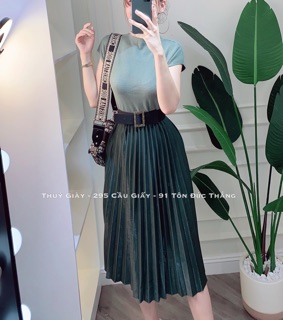 Chân váy dập ly dài QC