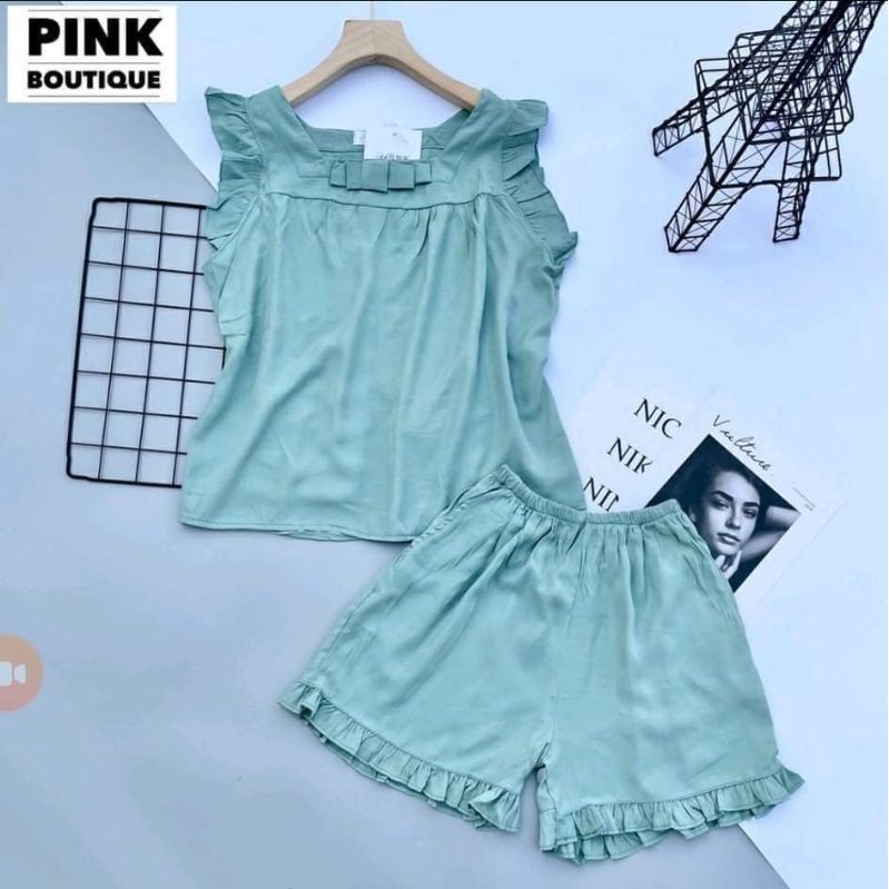 bộ đũi tơ mặc nhà dễ thương