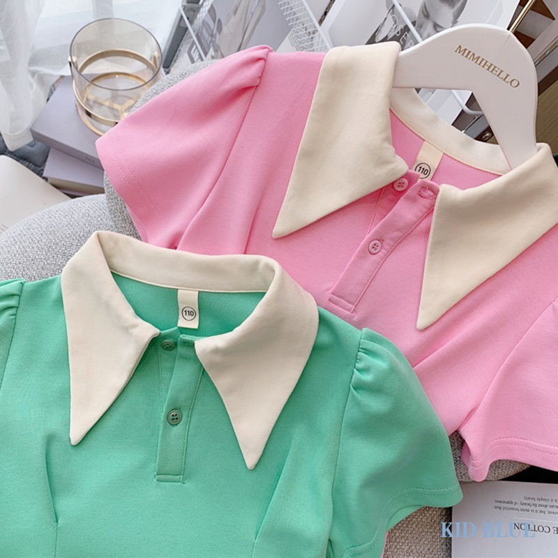 Đầm Cổ polo Thời Trang Mùa Hè Cho Bé Gái