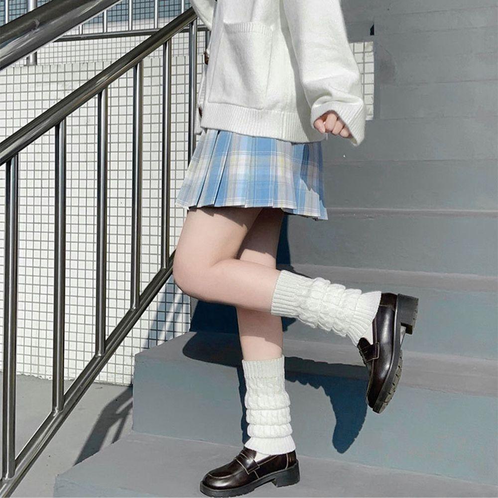 Vỏ Len Bọc Đầu Gối Giữ Ấm Chân Màu Kẹo Ngọt Phong Cách Lolita Nhật Bản