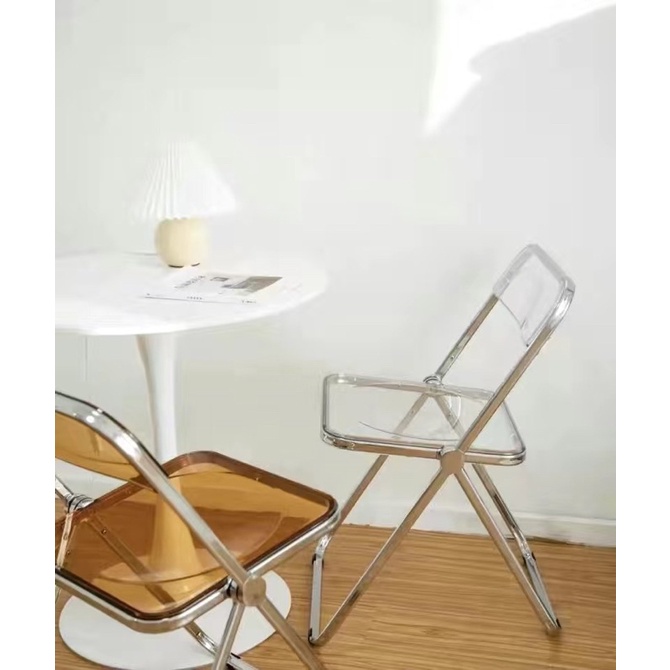 Ghế gấp TRONG SUỐT phong cách HÀN QUỐC check in,chụp ảnh mẫu, decor trang trí quán siu xinh❤️