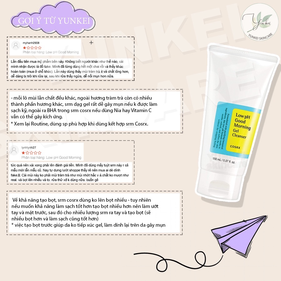 [Mã SKAMFM286 giảm 10% đơn 100K] Sữa rửa mặt Cosrx Low pH Good Morning Gel Cleanser