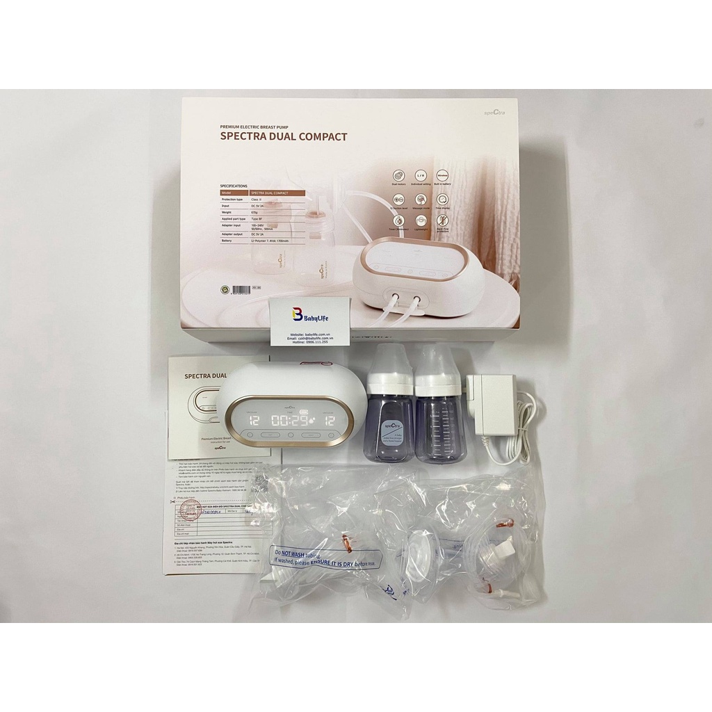 Máy Hút Sữa SPECTRA Dual Compact Cao Cấp Chính Hãng Bảo Hành 2 Năm
