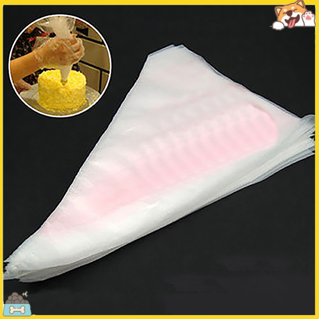 Set 100 túi bắt kem trang trí bánh bằng nhựa PE thân thiện với môi trường tiện dụng