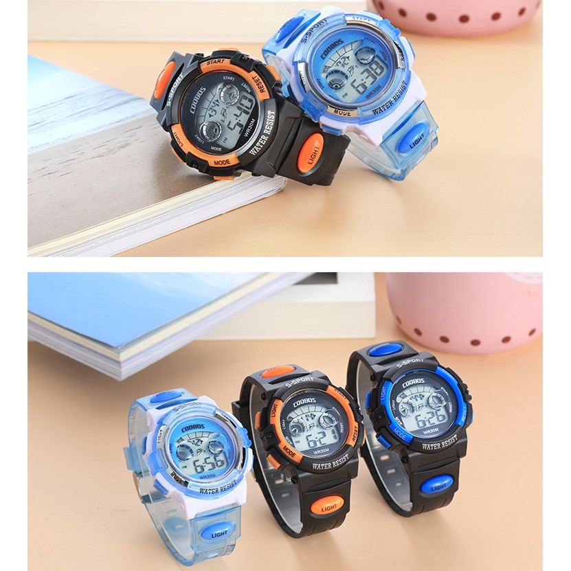 Đồng Hồ Điện Tử Chống Thấm Nước Có Đèn Led 7 Màu Cho Bé | BigBuy360 - bigbuy360.vn