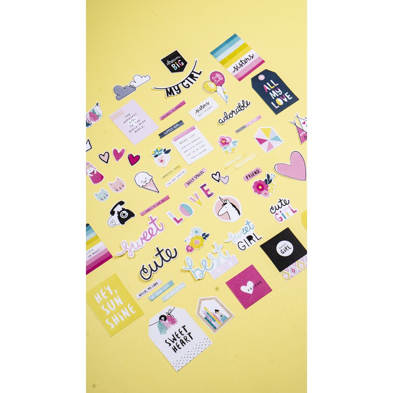 Sticker Cute Girl ( không keo) - dùng làm handmade cho thiệp, album, khung hình Scrapbook, hoặc sổ tay planner