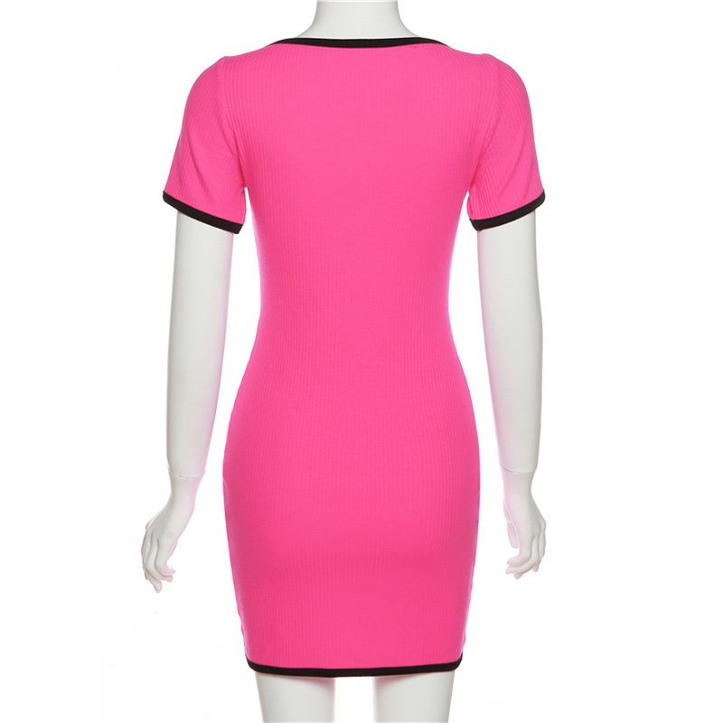 Đầm Tay Ngắn Dáng Ôm In Chữ Thời Trang Cho Nữ