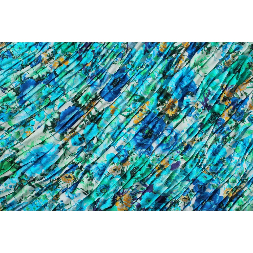 Zara Morocco full tag - Đầm Zara hoa xanh xinh mát DH12TBG48N10 New