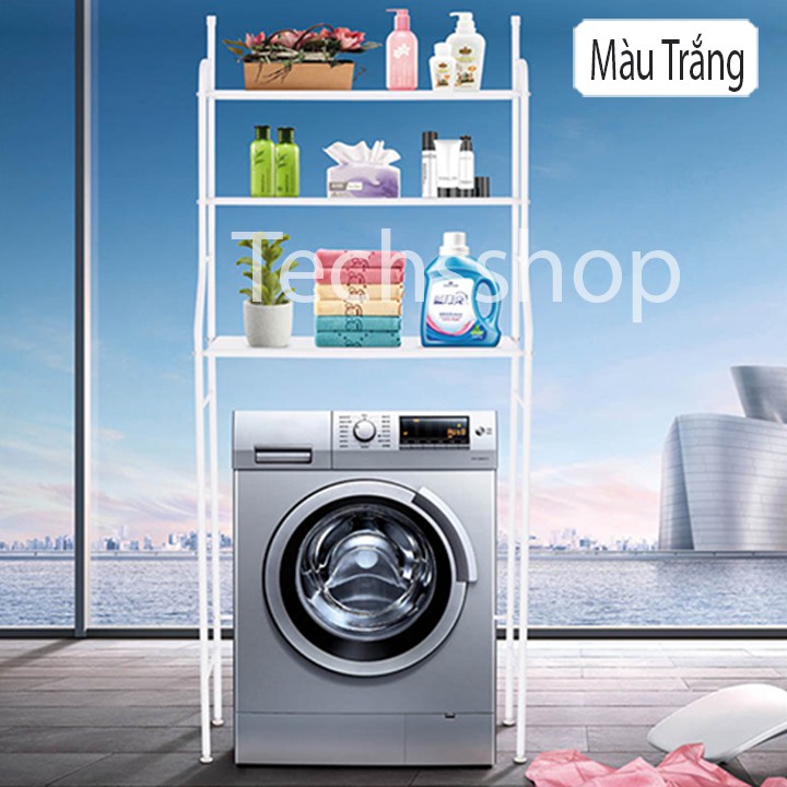 Kệ Để Đồ Trên Máy Giặt 3 Tầng - Khung Lắp Đựng Vật Dụng Nhà Tắm Nhà Bếp - Giá Để Đồ Trên Bồn Cầu