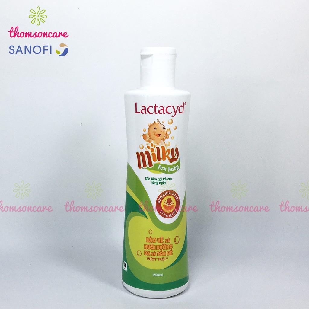 Sữa tắm gội cho bé Lactacyd Milky, BB - cho trẻ từ sơ sinh, dưỡng ẩm, chăm sóc da, rôm sảy và tóc cho bé