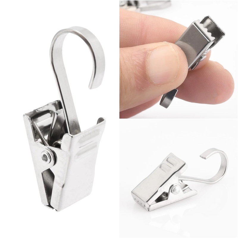 Set 10 Kẹp Treo Rèm Cửa Bằng Thép Không Gỉ Tiện Dụng
