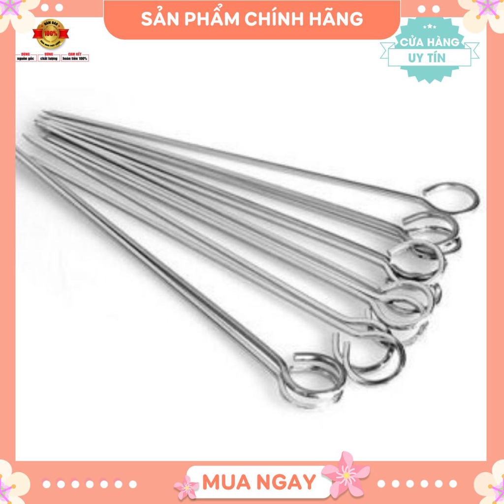 (Hàng có sẵn) 5 Xiên nướng thịt bằng inox không rỉ loại 60cm dày 4mm (