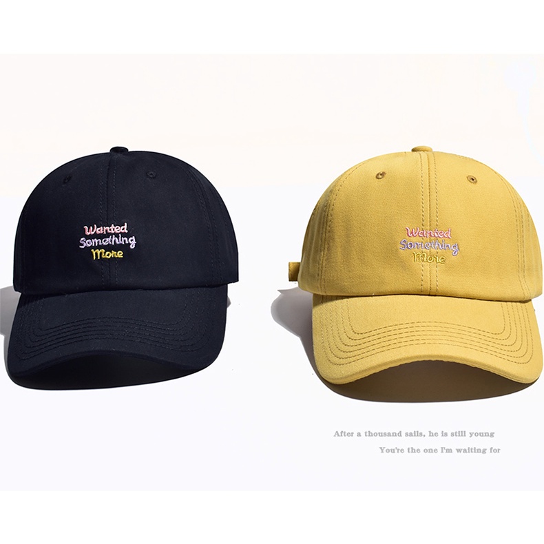 Mũ lưỡi trai họa tiết thêu chữ Want Somthing more  nhiều màu sắc cho nam nữ