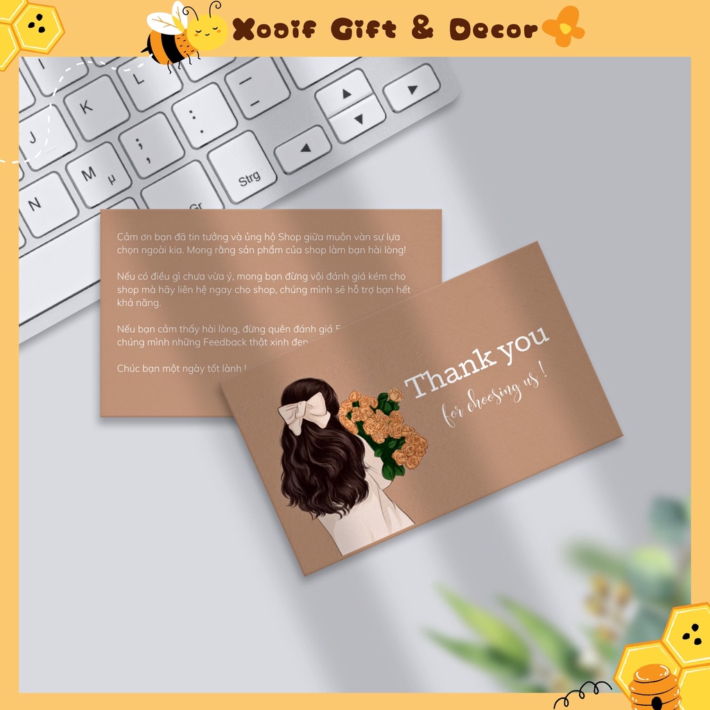 Combo 100 thiệp cảm ơn khách hàng , card thank you cho shop