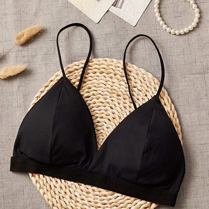 Áo Ngực Bra Thun Gân Màu Trơn Cho Nữ