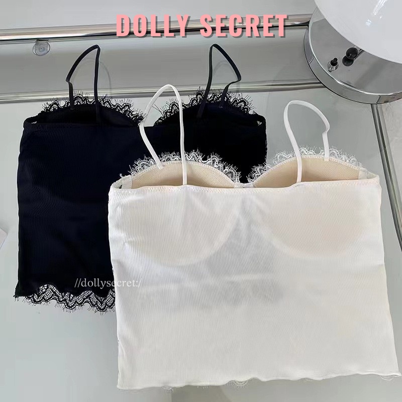 Áo Lót Bralette Ren Có Mút Nâng Ngực Nữ Dáng Cúp Quây Ngang Sexy DOLLY SECRET A26