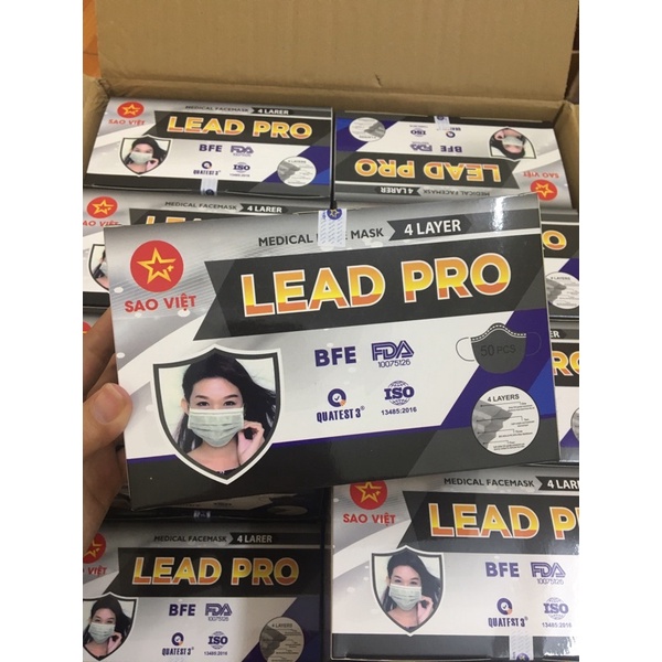 Khẩu Trang y tế LEAD PRO hộp 50 cái màu xám