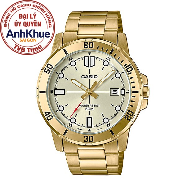 Đồng hồ nam dây kim loại Casio Standard chính hãng Anh Khuê MTP-VD01G-9EVUDF (45mm)