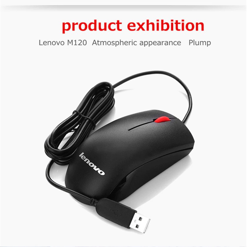 Chuột quang có dây Lenovo m120 1000DPI đầu cắm USB chất lượng cao