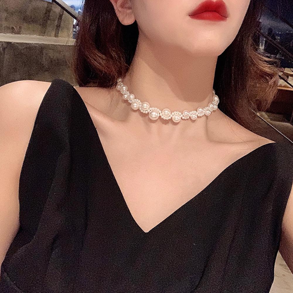Vòng Cổ Choker Đính Ngọc Trai Thanh Lịch Cho Nữ