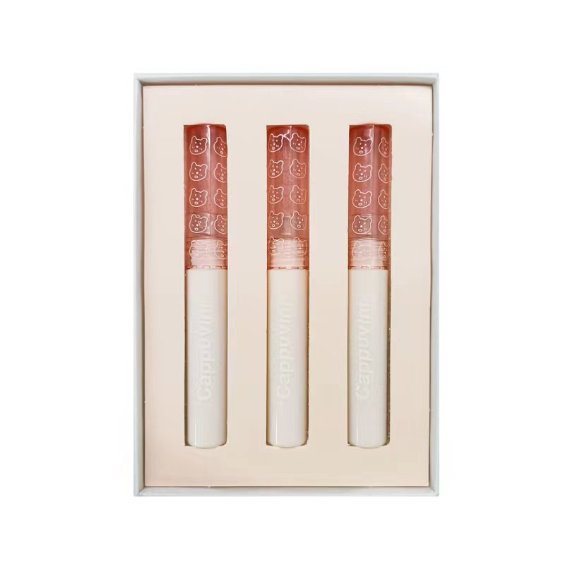 3 Set Bộ Son Môi CAPPUVINI Màu Bóng Lâu Trôi Dưỡng Ẩm