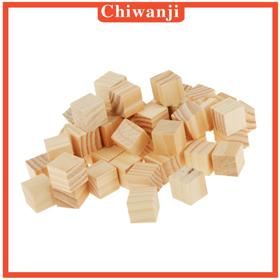 [Chiwanji] 50 Viên Gạch Gỗ Vuông 20 * 20mm
