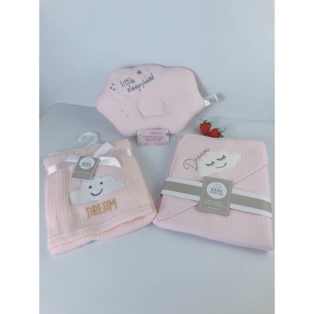 Gối Lõm Bông Cho Bé Bebe Comfor Hình Đám Mây Có 3 Màu Xanh Hồng Trắng Babibu - GLBB