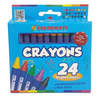 Bút sáp màu 24 cây hộp giấy (CRAYONS-24P) Colormate