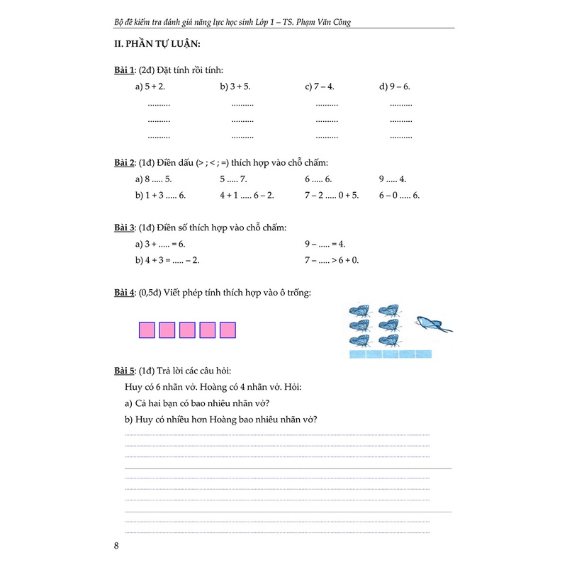 Sách Bộ Đề Kiểm Tra Đánh Giá Năng Lực Học Sinh Lớp 1