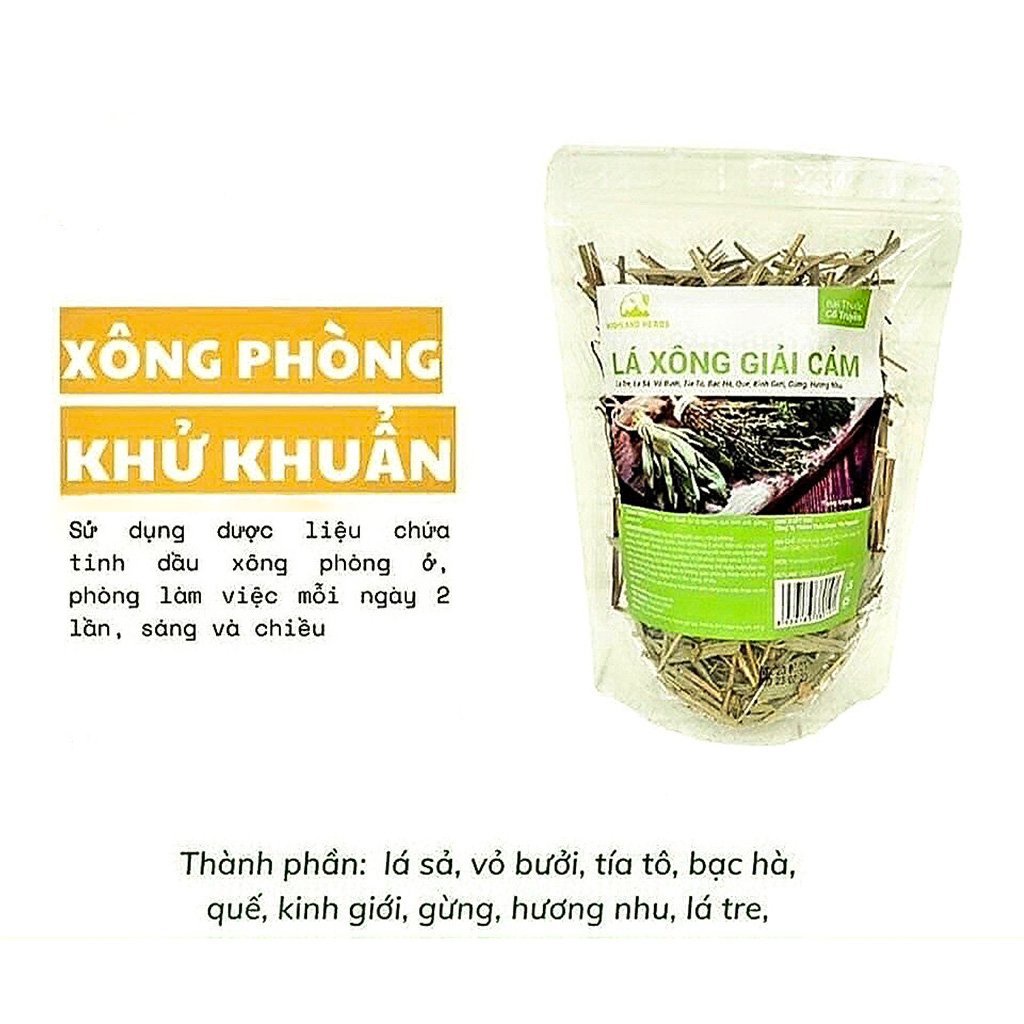 Túi xông giải cảm SBORG lá khô thảo dược xả độc tố hiệu quả, tăng sức đề kháng, khử sạch mùi hôi cho cơ thể túi 60g