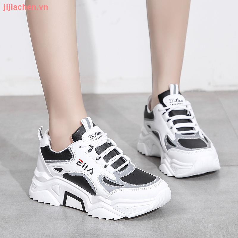 Giày thể thao cotton màu trắng có size lớn 43 41 42 thời trang thu đông cho nữ