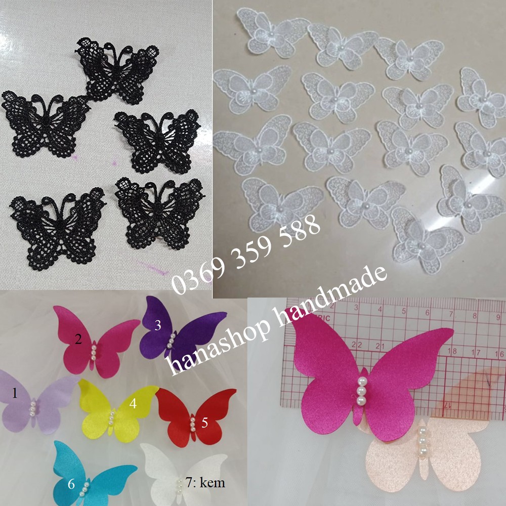 Ren Bươm Bướm Trang Trí Váy Áo, Bờm Tóc