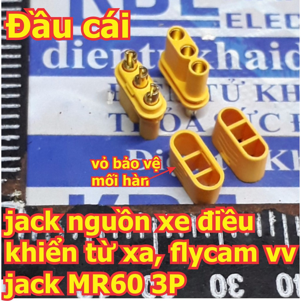 bộ đầu đực + cái jack nguồn động cơ dòng cao vv jack MR MR30, 3 chân 3P kde5934