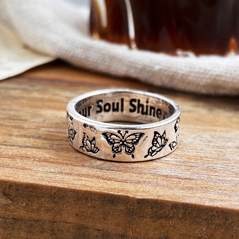 Bộ 3 Nhẫn Hình Bướm Chạm Khắc Phong Cách Gothic Thời Trang Cho Nam Và Nữ