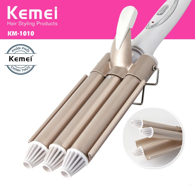 Máy Uốn Tóc 3 Trục KEMEI 1010-hãng phân phối