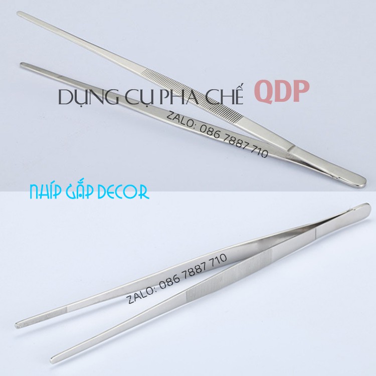 Nhíp gắp đồ decor pha chế - Nhíp decor chất liệu thép không gỉ 25cm