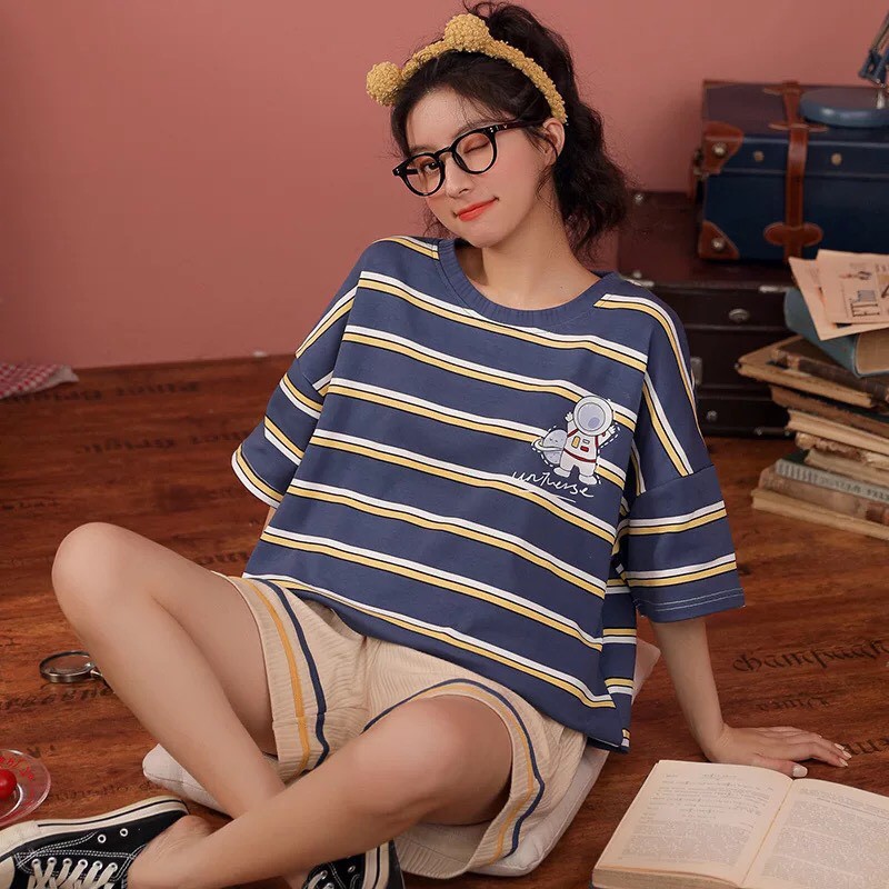 Bộ Ngủ Cotton Thun Mềm - Bộ Mặc Nhà Chất Vải Mềm Mịn Thoáng Mát Nhiều Mẫu Dễ Thương