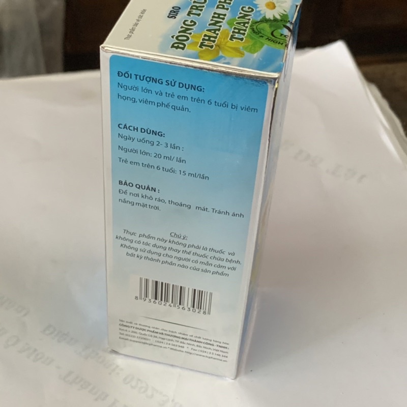 Siro bổ phế ĐÔNG TRÙNG THANH PHẾ THANG - Chai 100ml - Bổ phế, giảm ho, giảm đờm, giảm đau rát họng, khàn tiếng