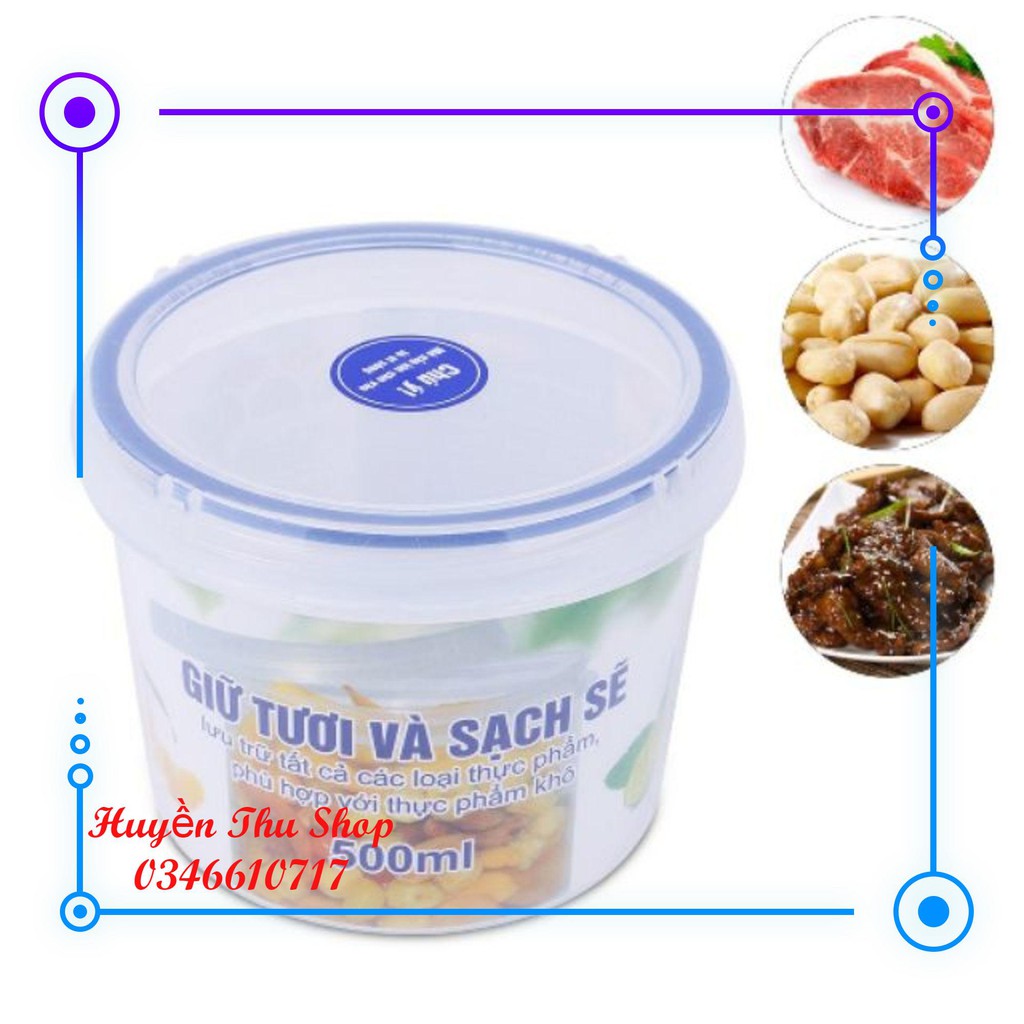 Hộp đựng thực phẩm tròn fourlock 500ml